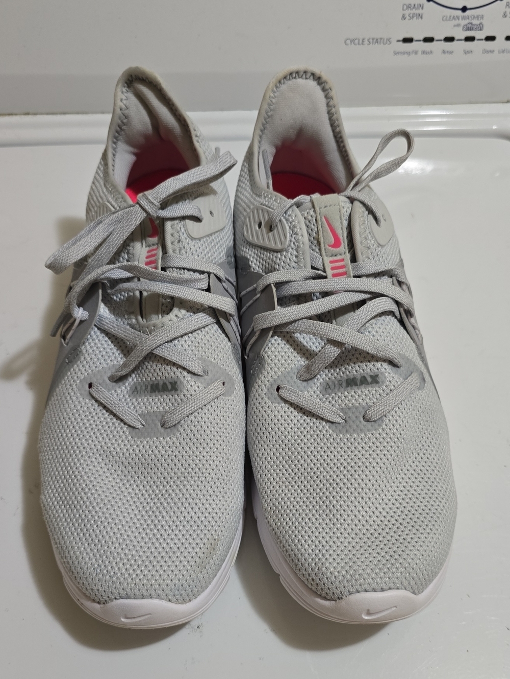 Nike Women's Air Max Mesh Trainer - Light Gray with Pink Accents
